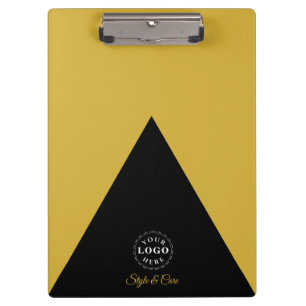 Elegantes Schwarz und Metallic-Gold Custom-Brandin Klemmbrett