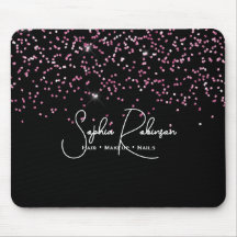 Elegantes Schwarz- und Rosaglimmer-Salon-Geschäft