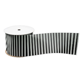 Elegantes Schwarz- und Silberstreifen-Muster Satinband