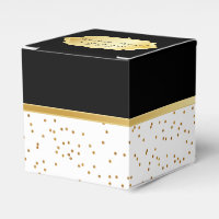 Elegantes Schwarz und Weiß mit goldenen Konfetti-P