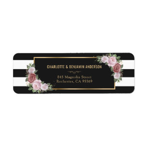 Elegantes Schwarz und Weiß Rosa Rosa Blau