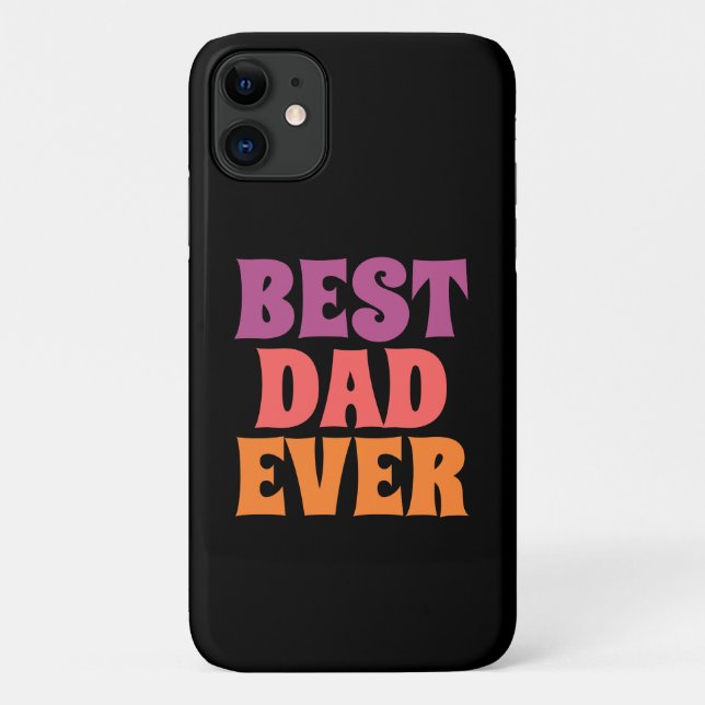 Elegantes Schwarz & Violett Retro bester Vater übe Case-Mate iPhone Hülle (Rückseite)