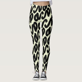 Elegantes Schwarz-Weiß-Abstraktmuster Leggings