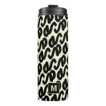 Elegantes Schwarz-Weiß-Abstraktmuster-Monogramm