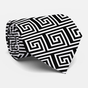elegantes Schwarz-Weiß-Art-Deco-Muster Krawatte