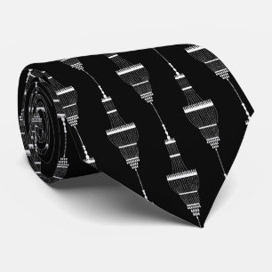elegantes Schwarz-Weiß-Art-Deco-Muster Krawatte