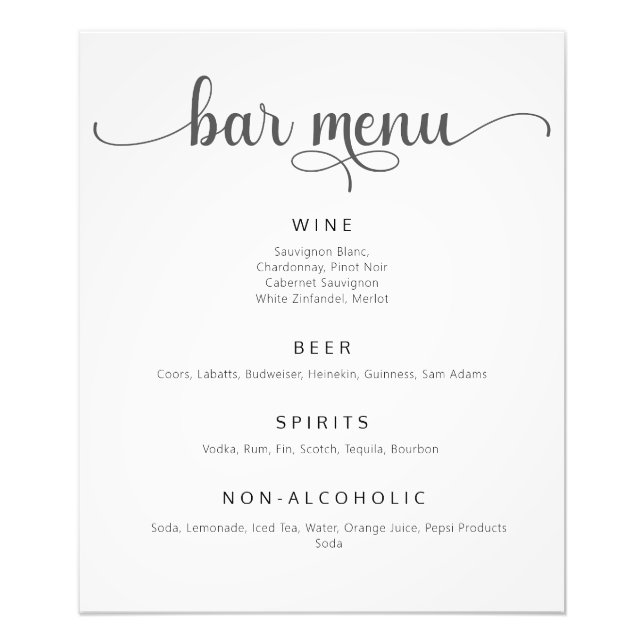 Elegantes Schwarz-Weiß-Bar-Poster Fotodruck (Vorne)
