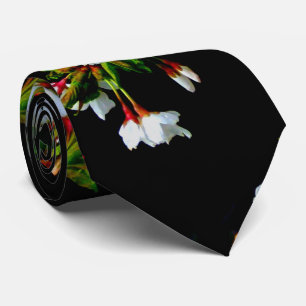 Elegantes, Schwarz-weiß blühendes weißes Blossom Krawatte