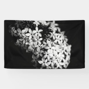 Elegantes Schwarz-Weiß-Blumenfoto Banner