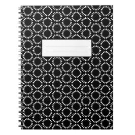 Elegantes Schwarz-Weiß-Blütenblatt-Mandala-Muster Notizblock