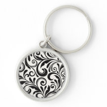 Elegantes Schwarz-Weiß-Damask-Wirkmuster