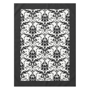Elegantes Schwarz-Weiß-Damast-Muster Tischdecke