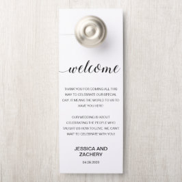 Elegantes Schwarz-weiß Dankeschön Hotel Hochzeiten Türanhänger