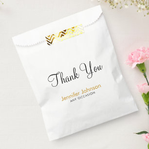 Elegantes Schwarz-Weiß-Dankeschön-Skript personali Geschenktütchen