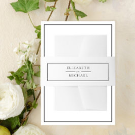 Elegantes Schwarz & Weiß Einfache Minimalistische  Einladungsbanderole