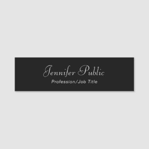 Elegantes Schwarz-Weiß-einfaches Template modern Namensschild
