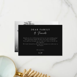 Elegantes Schwarz-Weiß-Foto Dankeskarte