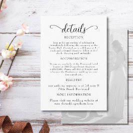 Elegantes Schwarz-Weiß-Foto Hochzeit Begleitkarte