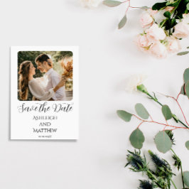 Elegantes Schwarz-Weiß-Foto Save the Date