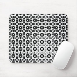 Elegantes Schwarz-Weiß-Geometrie-Muster Mousepad