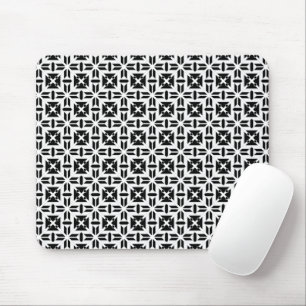 Elegantes Schwarz-Weiß-Geometrie-Muster Mousepad