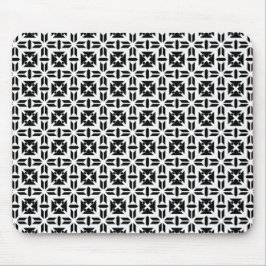 Elegantes Schwarz-Weiß-Geometrie-Muster Mousepad