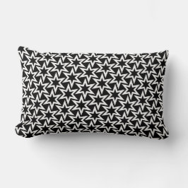 Elegantes Schwarz-Weiß-Geometrisches Sternmuster Lendenkissen