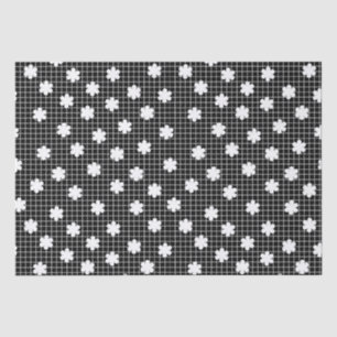Elegantes Schwarz-Weiß-Grid Seidenpapier