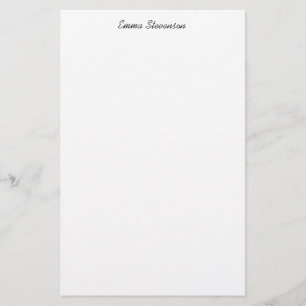 Elegantes Schwarz-Weiß-Handwriting Beruflich Briefpapier