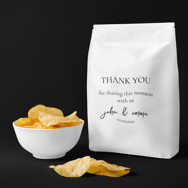 Elegantes Schwarz-Weiß-Hochzeitstil Geschenktütchen (Thank your guests with a return gift with a note)