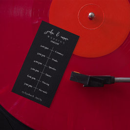 Elegantes Schwarz-Weiß-Hochzeitstil Programm