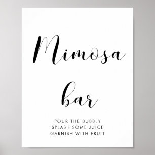 Elegantes Schwarz-Weiß-Hochzeitszeichen von Mimosa Poster