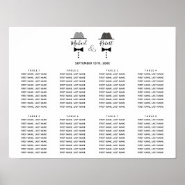 Elegantes Schwarz-Weiß-Homosexuell-Seekarte Poster