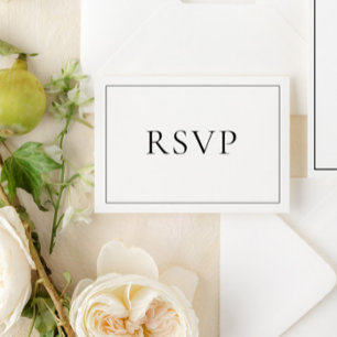 Elegantes Schwarz-Weiß-Klassisches Skript-UAWG RSVP Karte