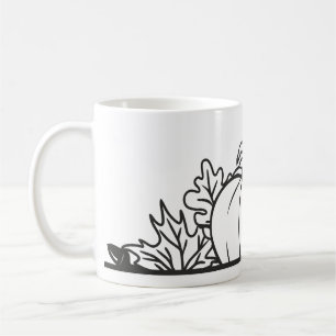 Elegantes Schwarz-Weiß-Leaf-Tasse-Design Kaffeetasse