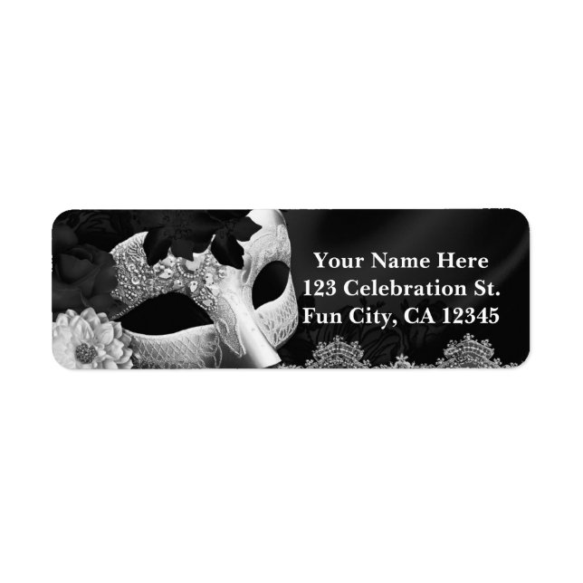Elegantes Schwarz-Weiß-Masquerade-Party (Vorne)