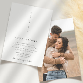 Elegantes Schwarz & Weiß Minimal Einfaches Foto Ho Einladung