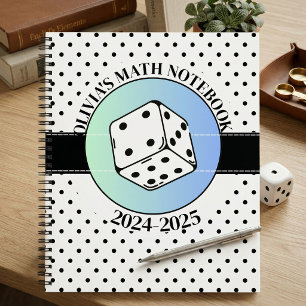 Elegantes Schwarz-Weiß-Minimalistisches Mathe für Notizbuch