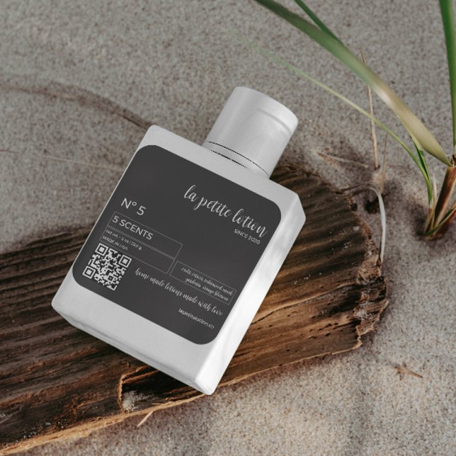 Elegantes schwarz-weiß-modernes Cosmetic-Flaschene Quadratischer Aufkleber (Von Creator hochgeladen)