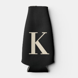 Elegantes Schwarz-Weiß-Monogramm Flaschenkühler