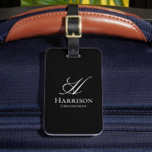 Elegantes Schwarz-Weiß-Monogramm für den Trauzeuge