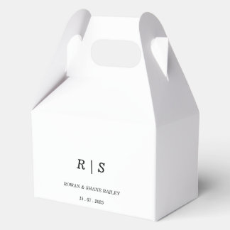 Elegantes Schwarz-Weiß-Monogramm-Gastgeschenk Hoch Geschenkschachtel