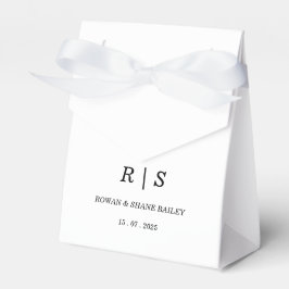 Elegantes Schwarz-Weiß-Monogramm-Gastgeschenk Hoch Geschenkschachtel