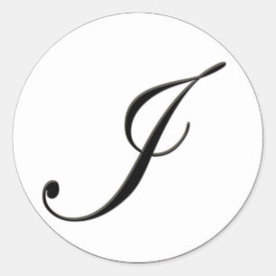 Elegantes Schwarz-Weiß-Monogramm I Runder Aufkleber