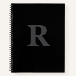 Elegantes Schwarz-Weiß-Monogramm Notizbuch