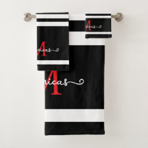 Elegantes Schwarz-Weiß-Monogramm Personalisierter