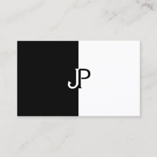 Elegantes Schwarz-Weiß-Monogramm-Template modern Visitenkarte