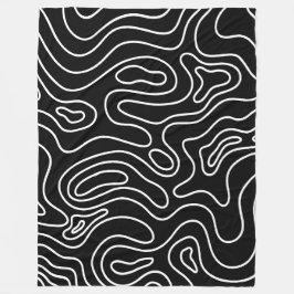 Elegantes Schwarz-Weiß-Muster mit geometrischer Te Fleecedecke