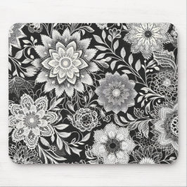 Elegantes Schwarz-Weiß-Muster Mousepad