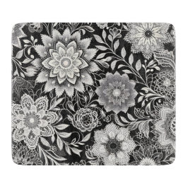 Elegantes Schwarz-Weiß-Muster Schneidebrett